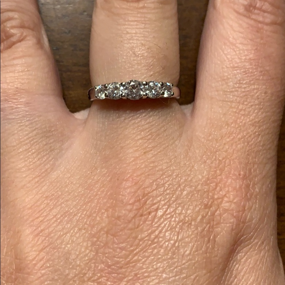 Petite non sterling silver CZ band, size 8